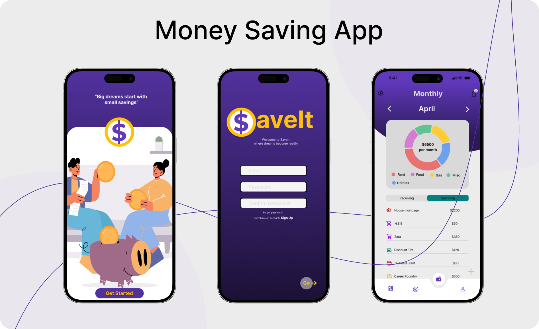 SaveIt mockups